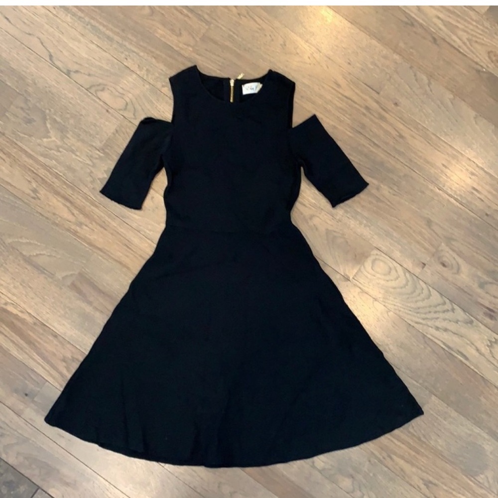 Eliza J black dress cold shoulder fit and flare size S/P